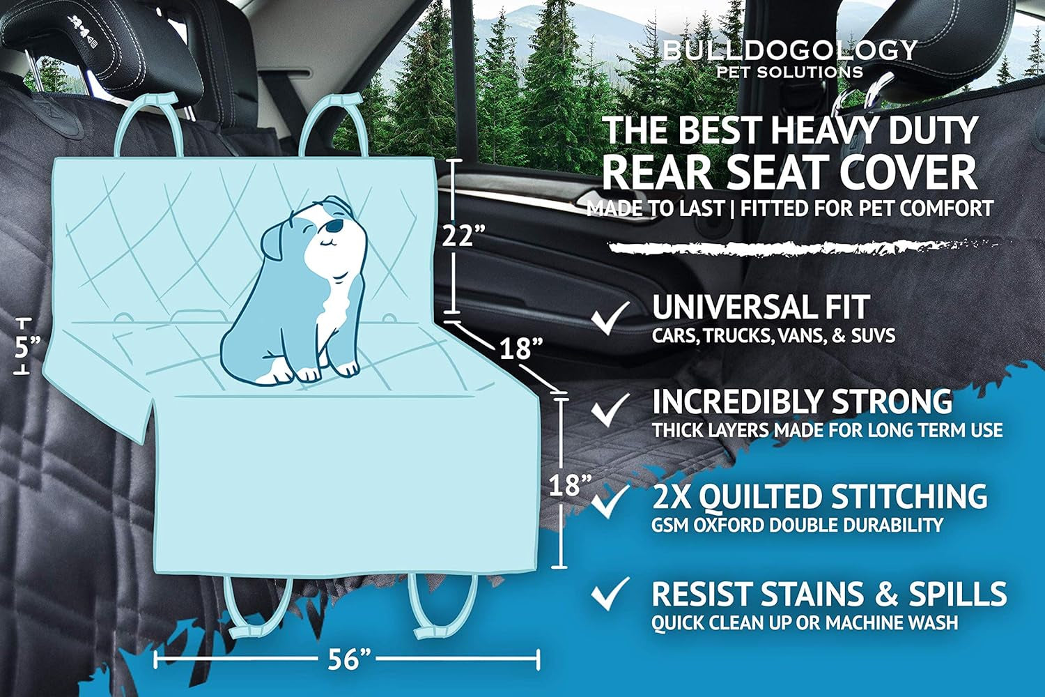  Waterproof Back Seat Protector for Dog - Truck (Large)